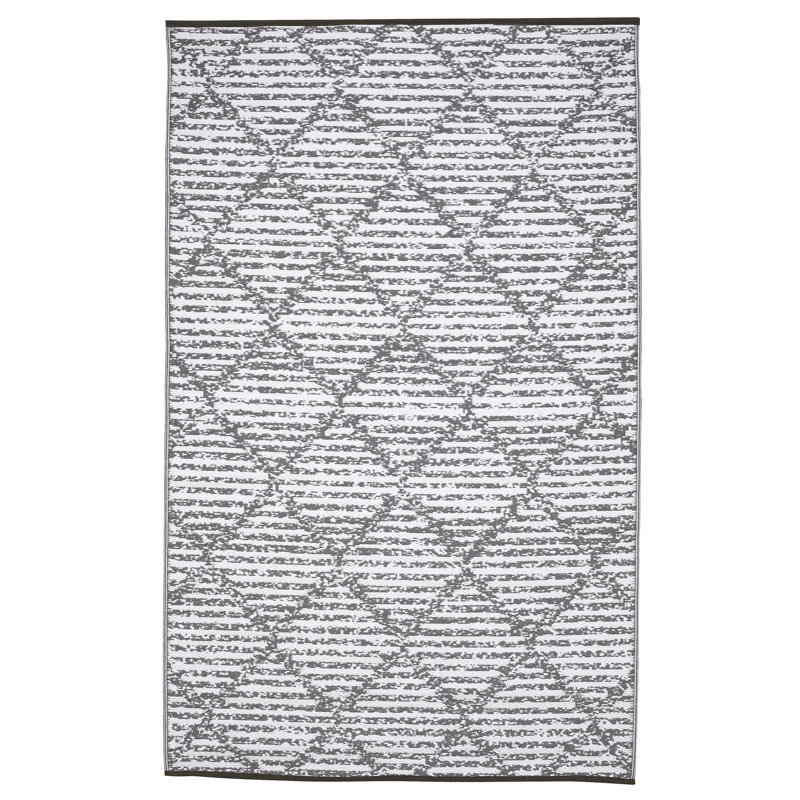 Tapis intérieur / extérieur en plastique réversible à séchage rapide Fiesta Premium, Rectangle 6 pi x 9 pi