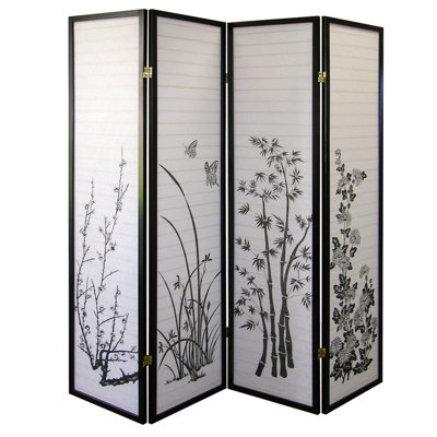 Écran de 4 pouces de hauteur - Motif floral avec finition noire pour préserver l'intimité