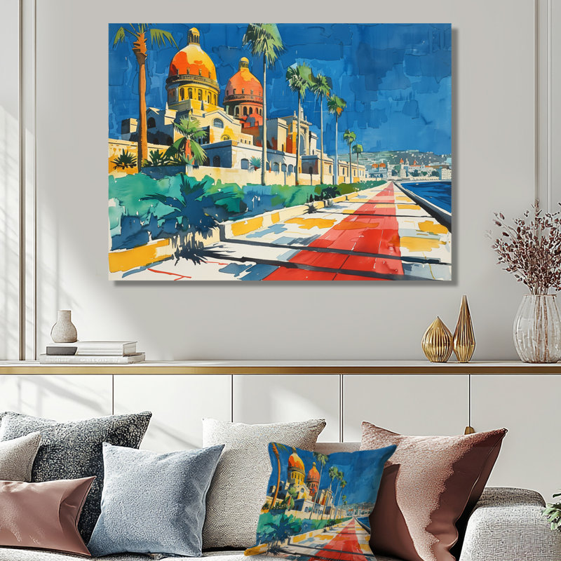 Duplessis - City Buildings Wall Decor, Black Floater Framed, 12" H x 20" W