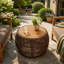 Table d'appoint ronde en bois d'acacia, sans assemblage, résistante aux intempéries pour une utilisation intérieure / extérieure-79942386-79942388