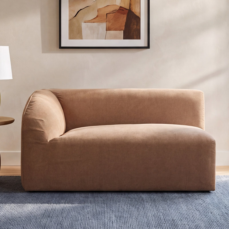 Wilde Left Arm Corner Chair, Latte Loft Canvas
