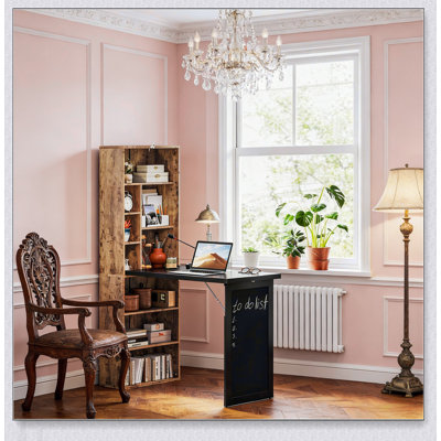 Fold-out Convertible Home Office Desk with Storage, Perfect for Small Spaces and Modern Living.