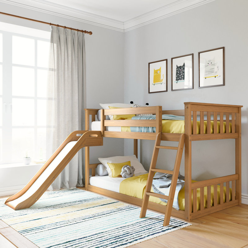 Kincer Kids Twin Over Twin Bunk Bed, Pecan
