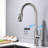 Brushed Nickel Kitchen Faucet With Pullout Spray, Stainless Steel Crafted, 360 Rotating Nozzle For User- Experience, Corrosion And Rust Coating, Single Handle Water Temperature & Flow Control Unit