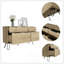 Commode double, quatre tiroirs, plateau supérieur, pieds en épingle à cheveux, chêne clair