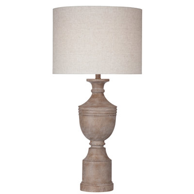 Banff French Country Table Lamp with Linen Drum Shade, Traditional