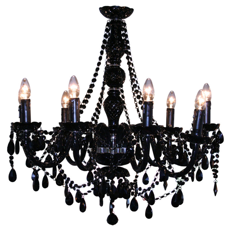 9 - Light Candle Style Chandelier, Black