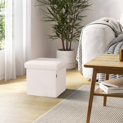15.7" Upholstered Ottoman with Storage