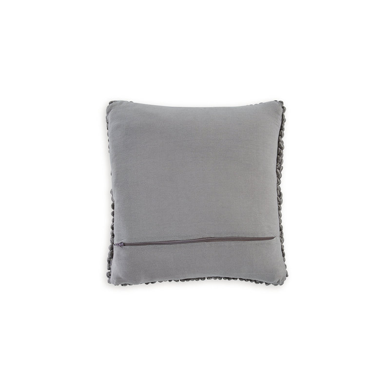Gray Looped Wool Blend 19'' Square Throw Pillow