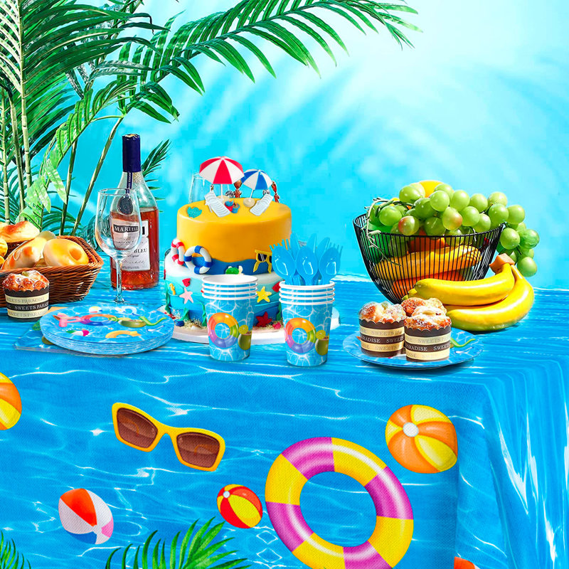 Articles de vaisselle Summer Pool Party, ensemble de vaisselle 169 pièces pour piscine