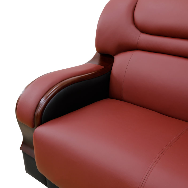 Ensemble de salon en cuir de vache 2 pièces 2 pièces, Rouge
