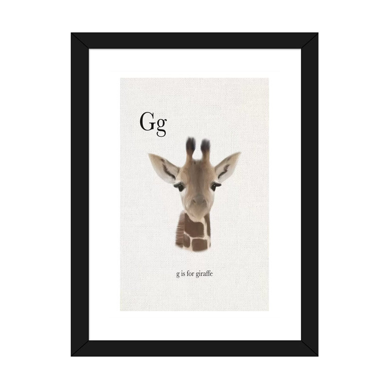 Décoration murale pour enfants G Is for Giraffe, H 32 po x l 24 po x P 1 po, Papier encadré noir