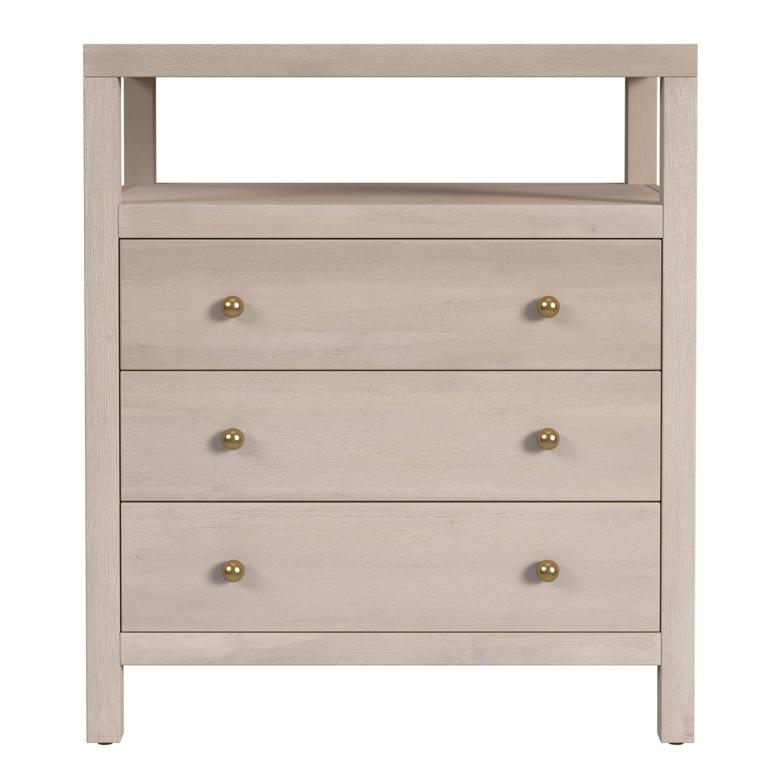 Celine 27" 3-Drawer Nightstand, Antique Taupe
