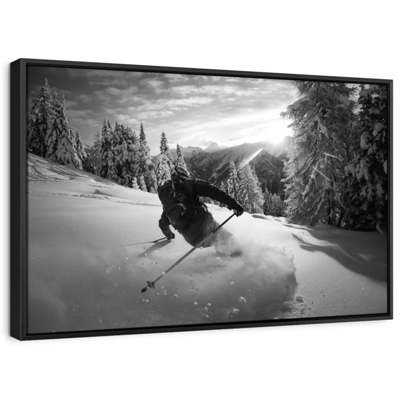 Snow Skiing Canvas Print, 27" H x 40" W