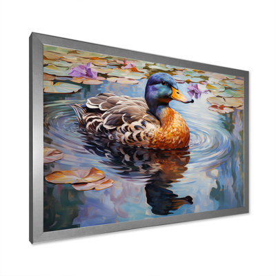 «Duck At The Pond III» - Art mural canard