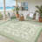 Reversible Outdoor Area Rug 9x12ft, Gray Green/Ivory White - Waterproof & UV Resistant Plastic Mat, Easy Clean, Portable for Patio, Garden, Camping, RV - USA-1610733155-1610733180