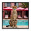 Guépard posé au bord de la piscine, estampe numérique, design par lettré et doublé-108502864-108502865