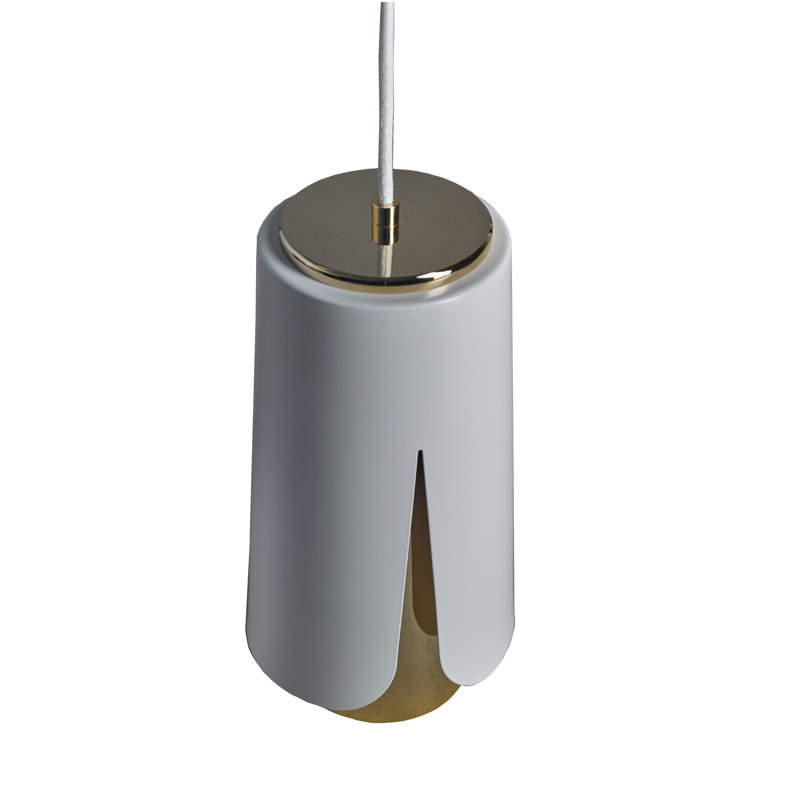 Tulipa 1 - Light Chrome Unique/Statement Pendant, Matt White/Luxury Gold