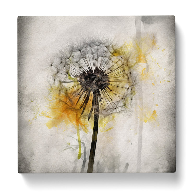 Dandelion Gestural Art No.1 - Wrapped Canvas