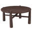 Table basse Mid-Century moderne en bois de manguier massif - noyer foncé