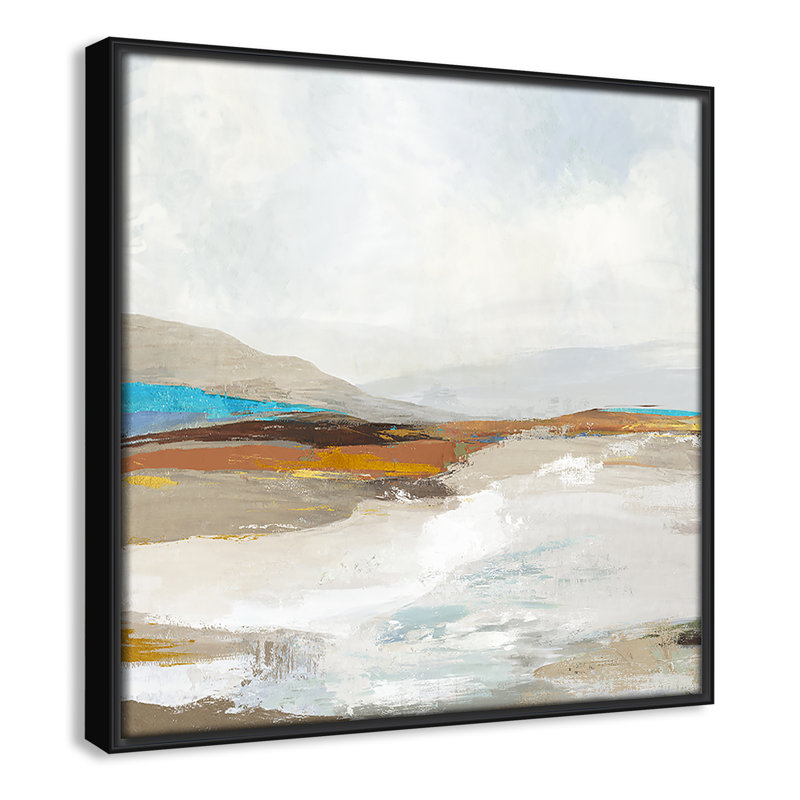 «Middle Sea Soft Sea I» par Allison Pearce, reproduction sur toile flottante, H 13,5 po x l 13,5 po, Cadre noir