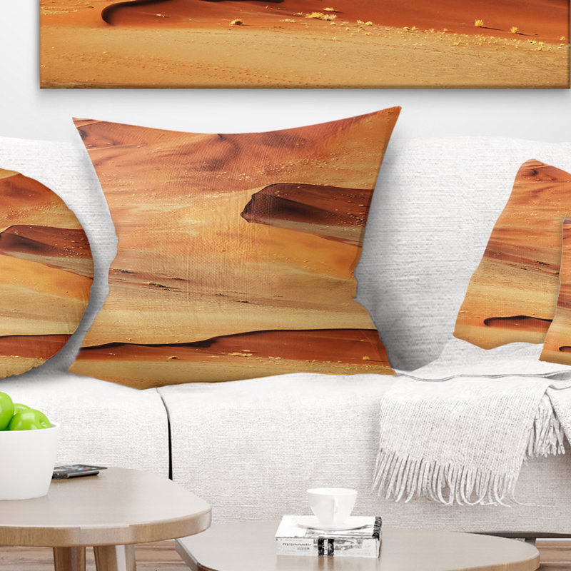 Magnifique désert de sable brun - coussin à imprimé paysage, 16 po x 1 po, Coussin décoratif