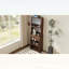 Buffet compact compact avec huche, table de salle à manger pliable et rangement pour petits espaces, finition noyer