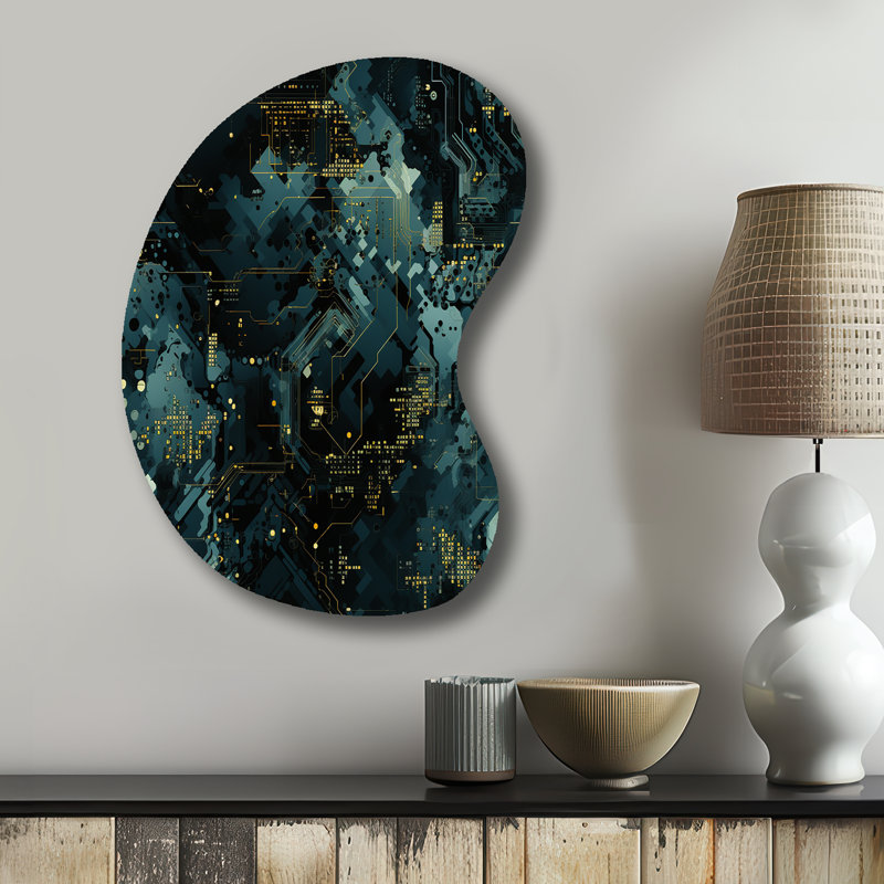 Schaefer - Art mural abstrait asymétrique en métal, sculpture murale de forme irrégulière, H 31 po x l 22 po