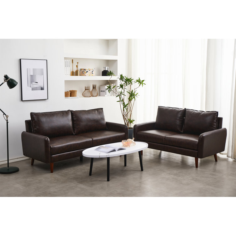 Seeaventus 2 Piece Faux Leather Living Room Set