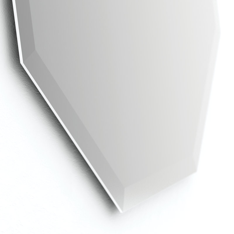 Octagonal Deluxe Modern Beveled Frameless Bathroom/Vanity Mirror, 40.04" x 26.85"