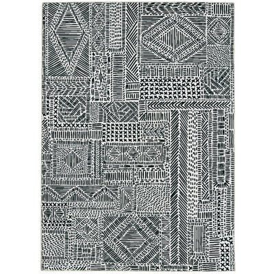 Joris Machine Washable Ivory and Black Area Rug