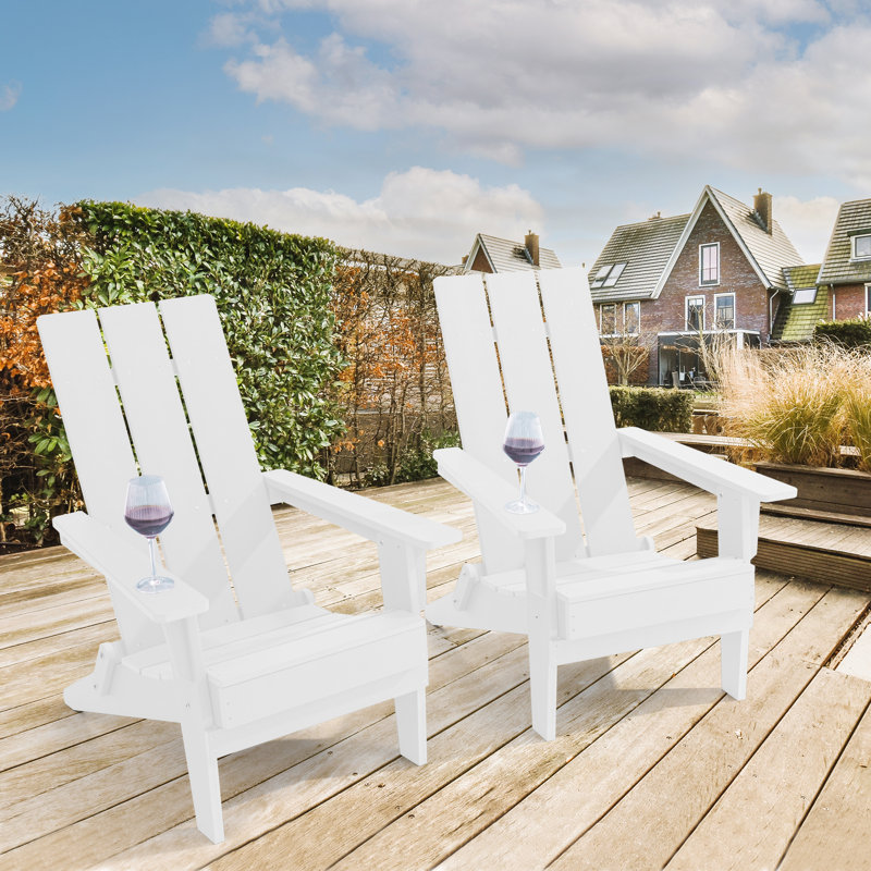 Chaise Adirondack pliante en plastique / résine, Blanc