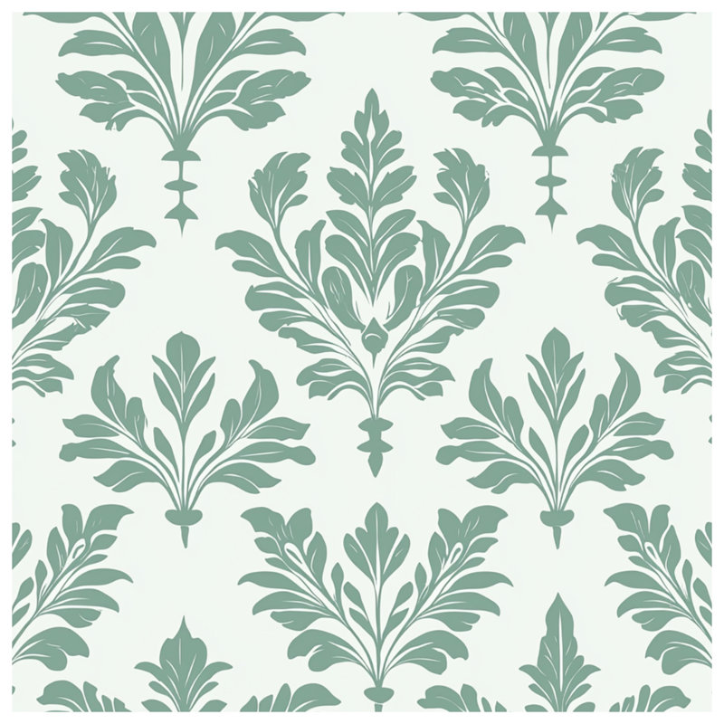 Green Leafy Damask Double Sided Throw Pillows, 26 x 26 pouces