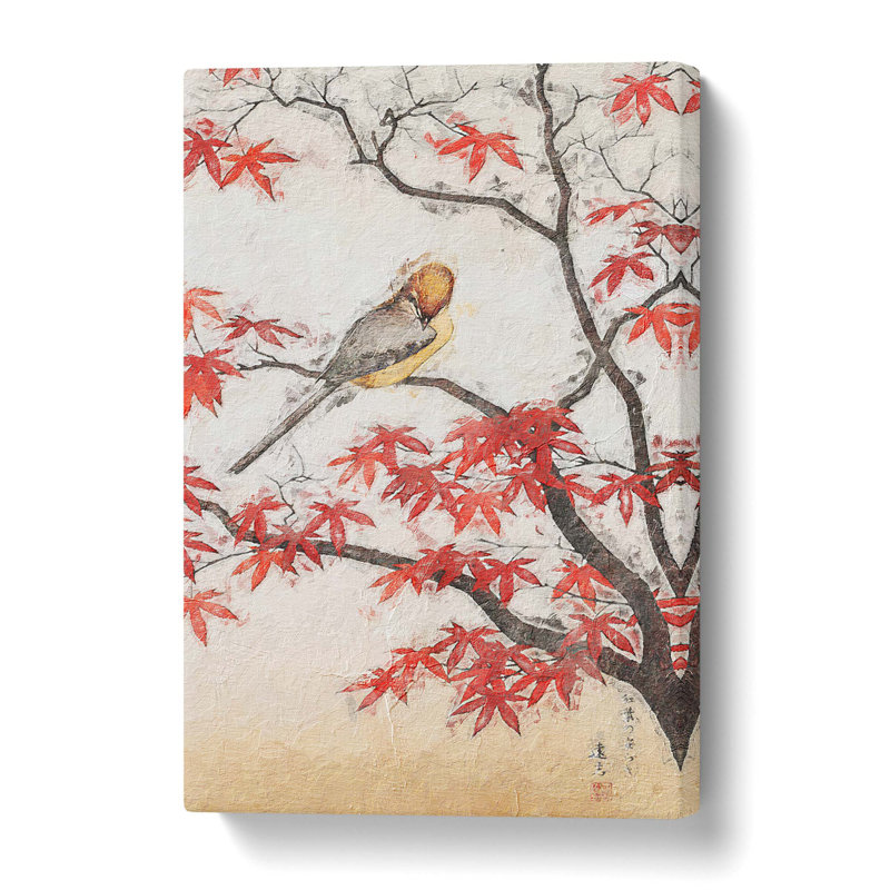 Bird In Autumn - Wrapped Canvas Painting, 50 cm H x 35 cm W