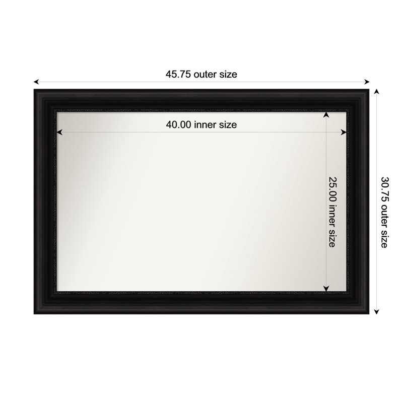 Miroir mural Senaiya, Rectangle, 30,75 po x 45,75 po