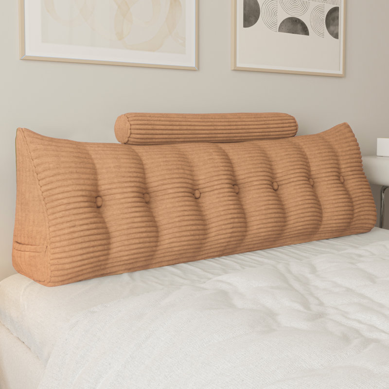 160 cm Wedge Headboard Pillow, Orange, 50cm H x 160cm W