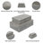 Set of 2 Pinstripe Storage Boxes 10" & 12", White and Gray Polyresin Decorative Keepsake Boxes