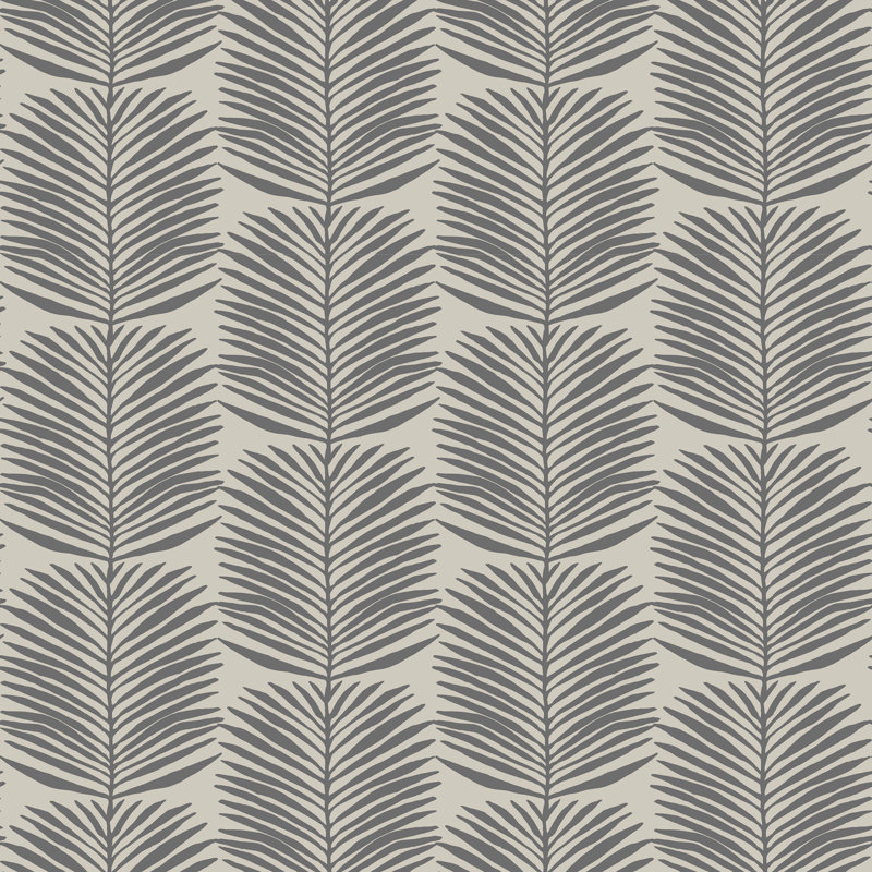 Organic Betty Palms 10' L x 24" W Wallpaper Roll, Cashmere, Self-adhesive