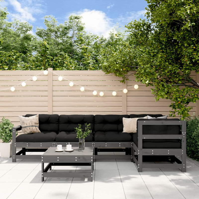 Dolly 66cm Wide L-Shaped Patio Sofa, Grey, Black