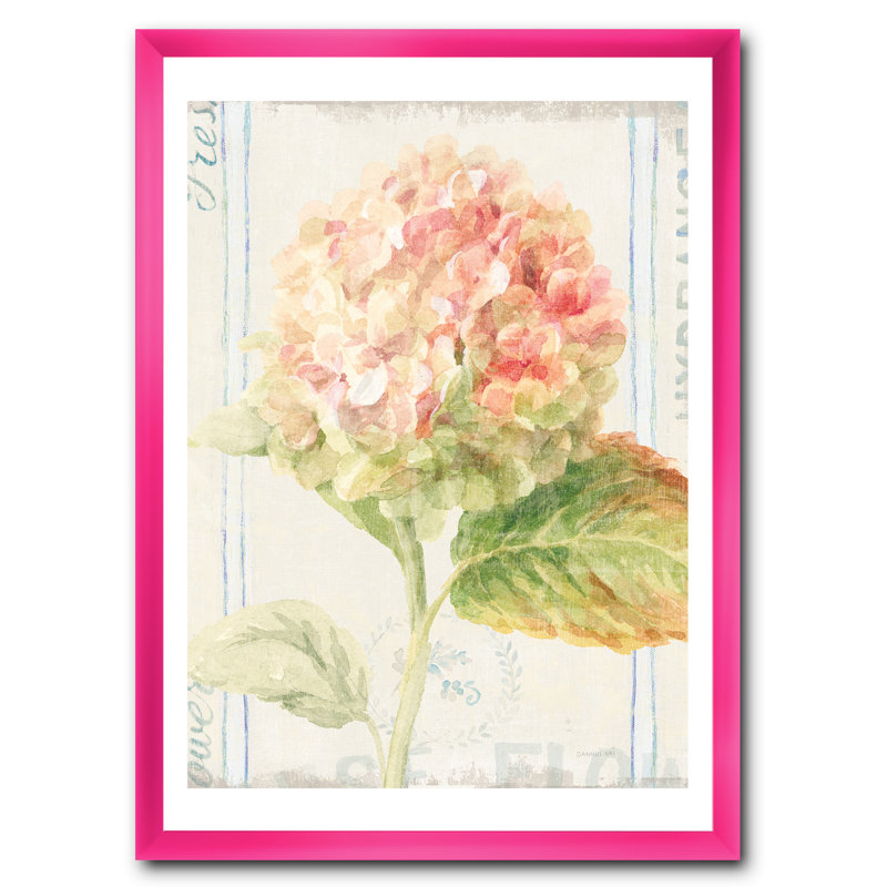 « floursack fleurs viii »-cadre photo imprimé sur toile, H 46 po x l 36 po x P 1,5 po, Encadré rose