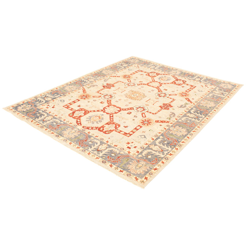 Tapis de zone en laine tabriz 8 pi 11 po x 11 pi 5 po one-of-kind à la main-noué la 2010 Arabelle