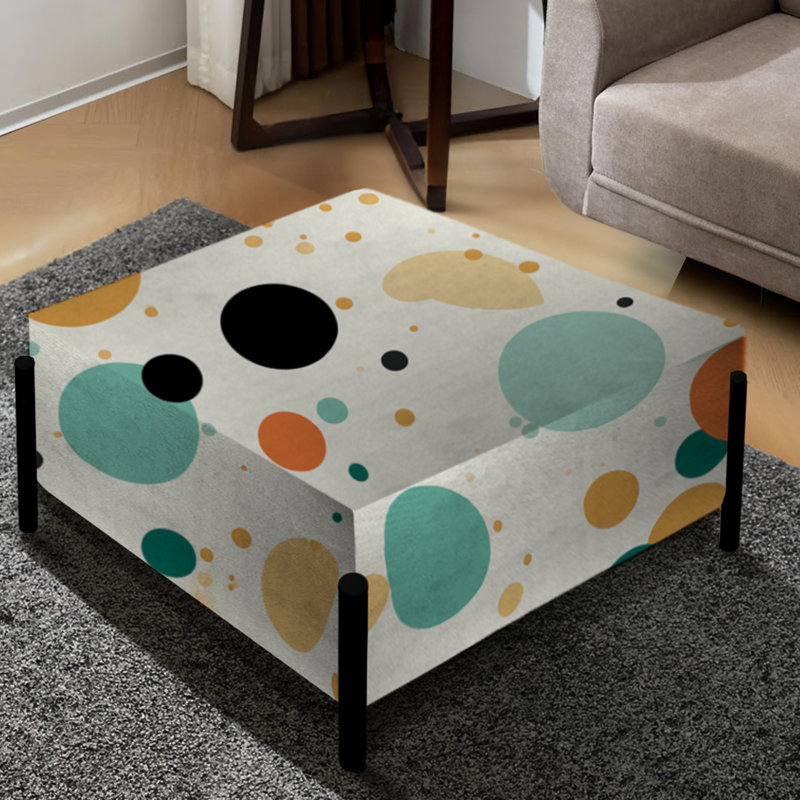 Motif urbain chic à pois III - Grand repose-pieds carré à pois