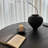 Black Round Solid Wood Dining table-1900784822