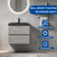 Meuble-lavabo mural mural flottant simple gris-832527687