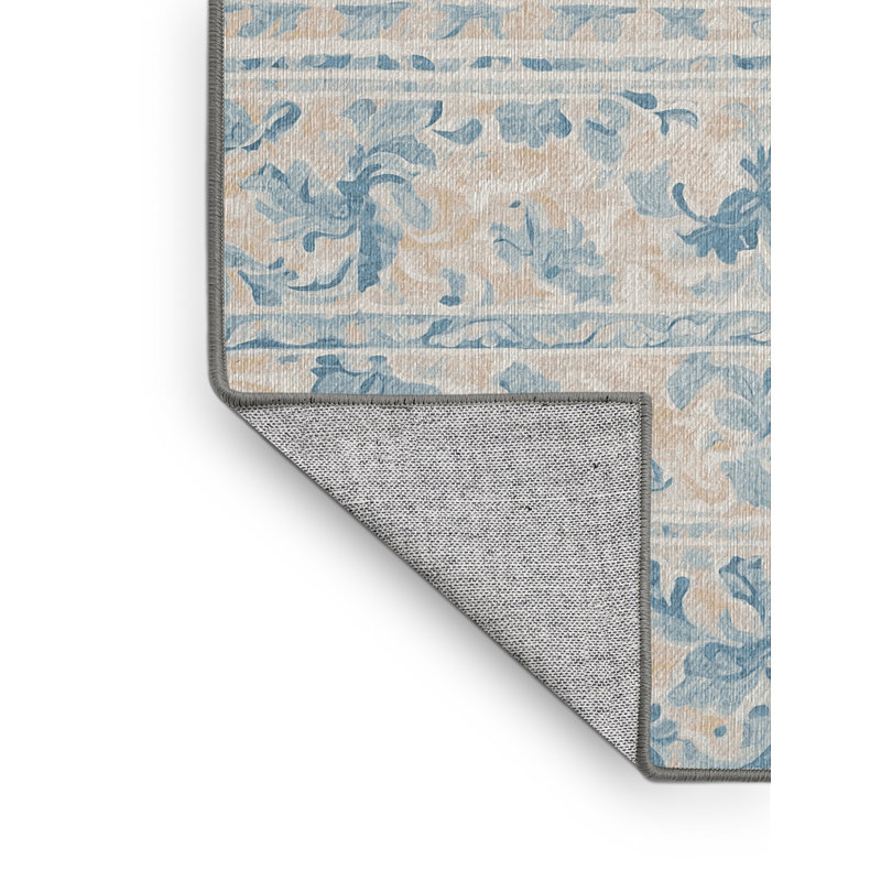 Machine Washable Gray Area Rug, Rectangle 4' x 6'