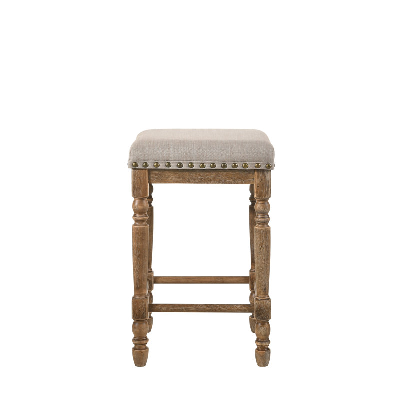 Tabourets de bar rembourrés en tissu beige Farsiris