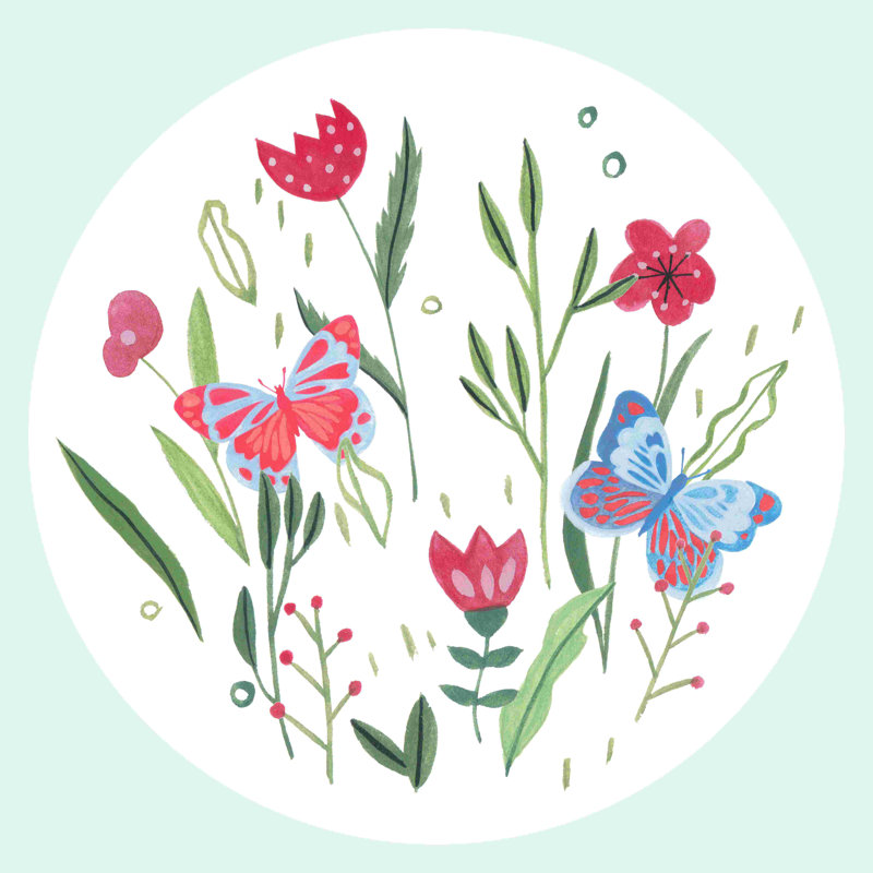 «Butterfly Season IV», reproduction sur toile tendue, L 12 po x H 12 po