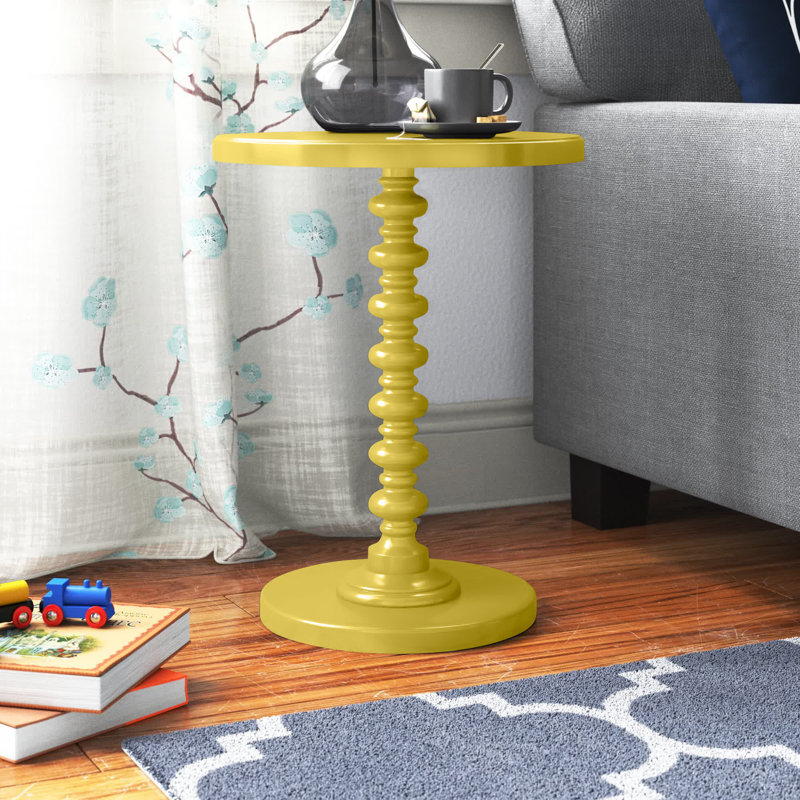 Table de bout à piédestal Fiama, Jaune, H 22,25 po x l 17 po