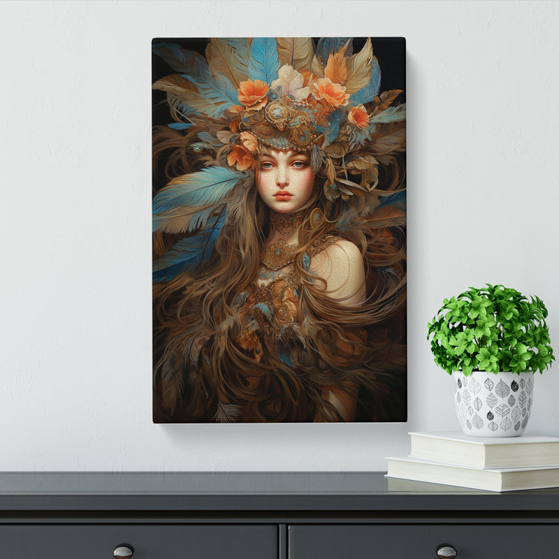 Feather Renaissance - Wrapped Canvas Print, 76cm H x 50cm W x 3cm D