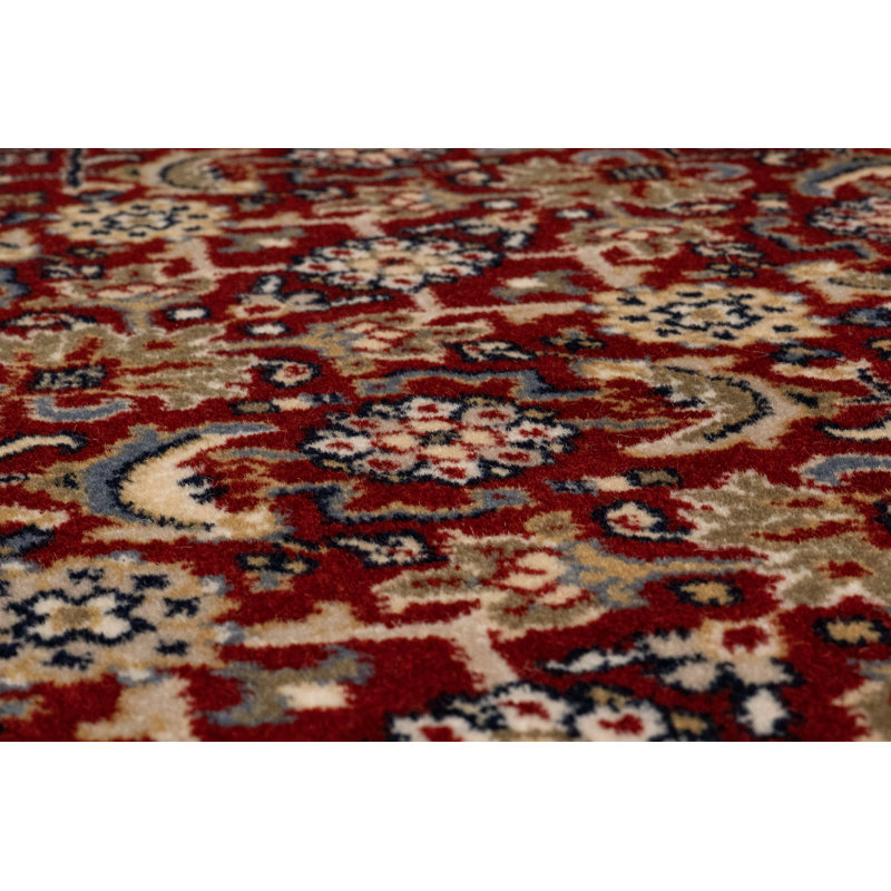 Tapis rouge/brun en laine wheeler Cirro, Tapis de couloir 2 pi 9 po x 8 pi 2 po